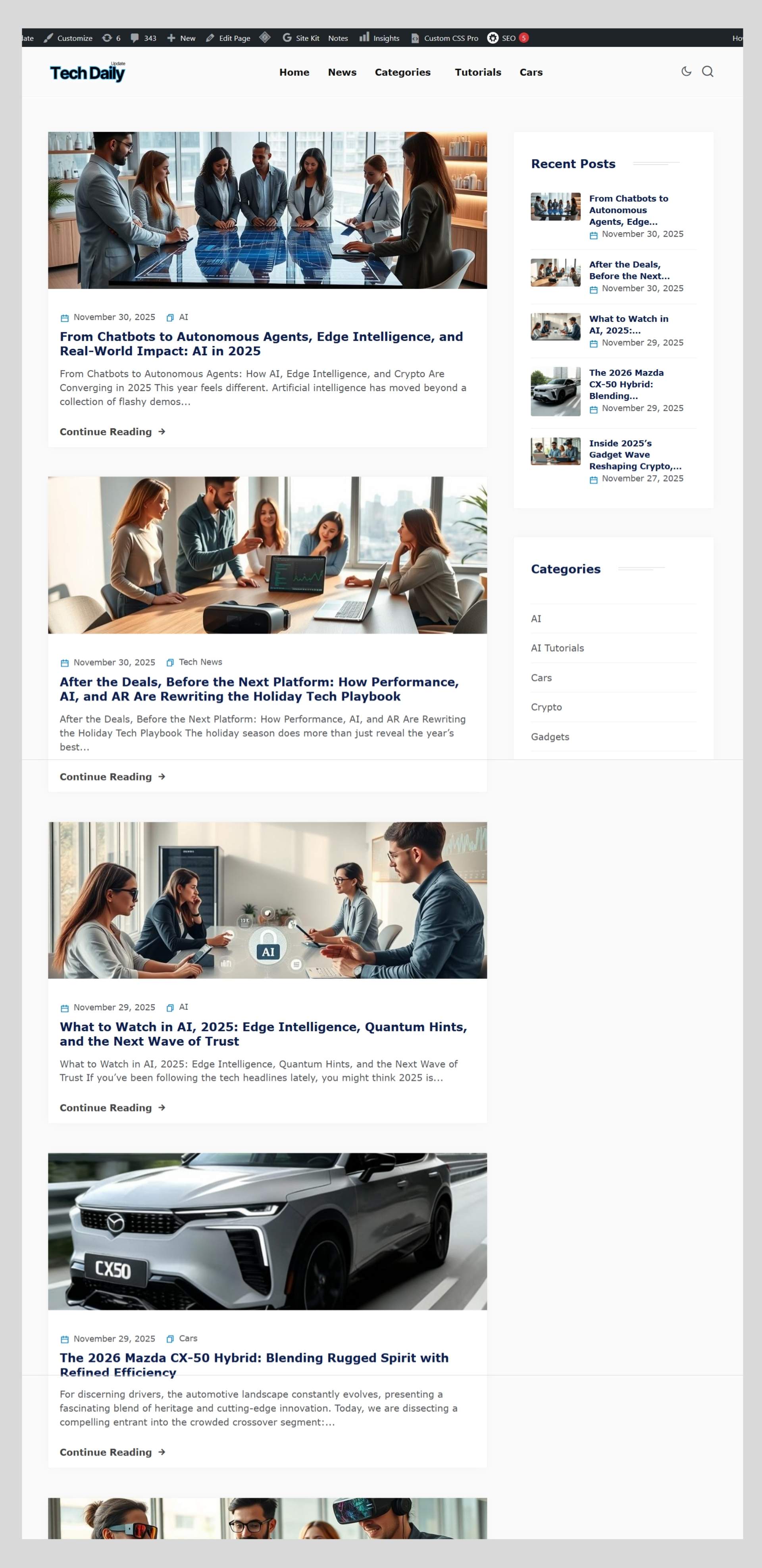 Blog page